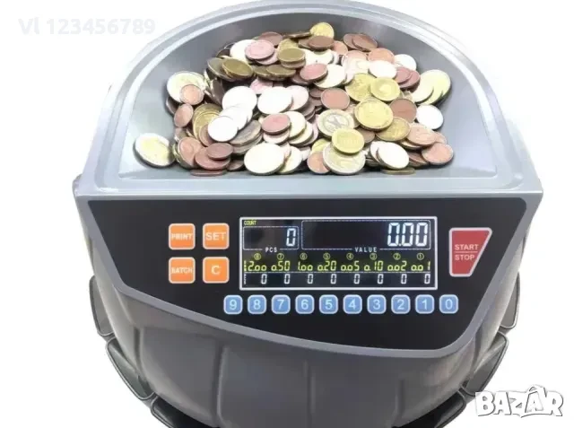 Машина за броене и сортиране на монети стотинки с LED дисплей