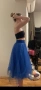 Синя пола до коленете – ръчна изработка – тюл, снимка 2