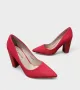 Дамски елегантни обувки на ток червено , снимка 1