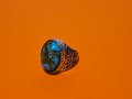 Красив османски турски пръстен с голям син  камък , снимка 1