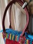 MIELIE екстравагантна чанта,плетена шарена, снимка 12