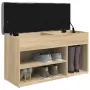 vidaXL Пейка за обувки, сонома дъб, 82x32x45,5 см, инженерно дърво, снимка 5