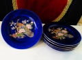 Чиния баварски порцелан,злато,кобалт,пауни. , снимка 3