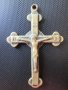 Стар бронзов християнски кръст , 5,5см. Патина, снимка 1 - Антикварни и старинни предмети - 42456310