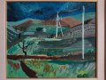 Златка Дъбова 1927-1997 Уникален модерен Пейзаж маслени бои, снимка 2