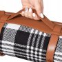 Одеяло за пикник, каре, черно-бяло, 200х200 см, къмпинг постелка, постелка за пикник, снимка 3