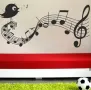 Стикер за стена "Пееща птичка върху петолиние" , снимка 2