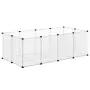 vidaXL Клетка за малки животни прозрачна 144x74x46,5 см PP и стомана, снимка 5