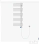 Дизайнерска електрически лира за баня с термостат – 500W, Бяла, 1200x500 мм, снимка 3
