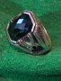 СКЪПОЦЕНЕН АВТОРСКИ СРЕБЪРЕН ПИРАТСКИ ПРЪСТЕН СРЕБРО 925 с НИЕЛО и ОГРОМЕН ФАСЕТИРАН МАРКАЗИТ 36405, снимка 3