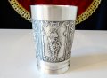 Чаша от калай за лов,грозде,ечемик и хмел, снимка 2