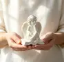 3D Умислен ангел върху книга силиконов молд форма свещи гипс сапун смола фондан декорация торта , снимка 3