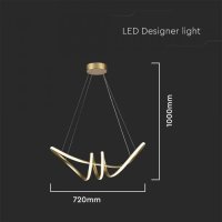 LED Полилей 24W Златен Топло Бяла Светлина, снимка 5 - Полилеи - 41394652