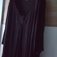 Макси размер черна блуза с ефектно деклоте 3ХЛ, снимка 3 - Блузи с дълъг ръкав и пуловери - 35842955