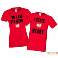 Tениски за влюбени I Stole Her heart, So i am stealing his, снимка 1 - Тениски - 35719238