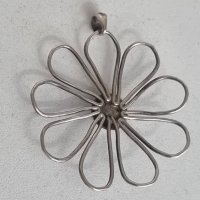 Сребърна висулка цвете , снимка 3 - Колиета, медальони, синджири - 41882575