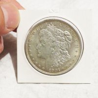 Много Рядък голям сребърен долар, морган долар, MORGAN DOLLAR, ONE DOLLAR - 1921 г., непочистван и в, снимка 2 - Нумизматика и бонистика - 35996290