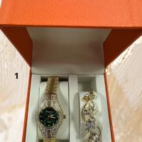 Подаръчен комплект: елегантен часовник и гривна с кристали!, снимка 5 - Дамски - 44776501