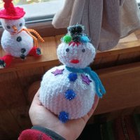 Ръчно плетен Снежни човеци, снимка 6 - Декорация за дома - 38775790