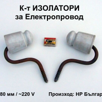 К-т ИЗОЛАТОРИ Чаши Ø80 мм с Куки порцелан чашки за ел.проводници кабели външ.инсталация ~220V БАРТЕР, снимка 1 - Кабели - 44655676