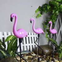 Соларна градинска лампа фламинго - Комплект от 3 бр фламинга, снимка 4 - Соларни лампи - 40529794