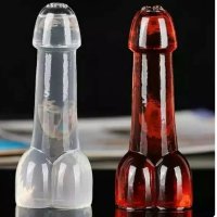 Пенис Атрактивна стъклена бутилка шише чаша шот интересен подарък парти ергенско моминско мъж жена, снимка 5 - Форми - 29258748