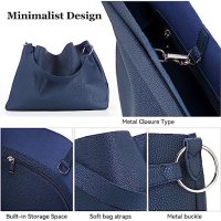Нова Модерна дамска чанта Tote PU кожа в синьо ежедневна през рамо, снимка 2 - Чанти - 42530922