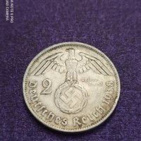 2 Марки 1938 г сребро Трети Райх , снимка 1 - Нумизматика и бонистика - 41540556