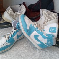 Nike® AIR Jordan® унисекс маратонки кецове баскет кецове, синьо белите Nike® AIR Jordan®, 39 - 40, снимка 5 - Маратонки - 44244312