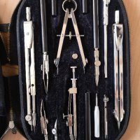 Ретро комплект чертожни инструменти пергели Kinex 116, снимка 3 - Антикварни и старинни предмети - 44176881