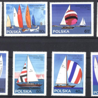 Чисти марки Лодки Ветроходна регата 1965 от Полша, снимка 1 - Филателия - 44524393