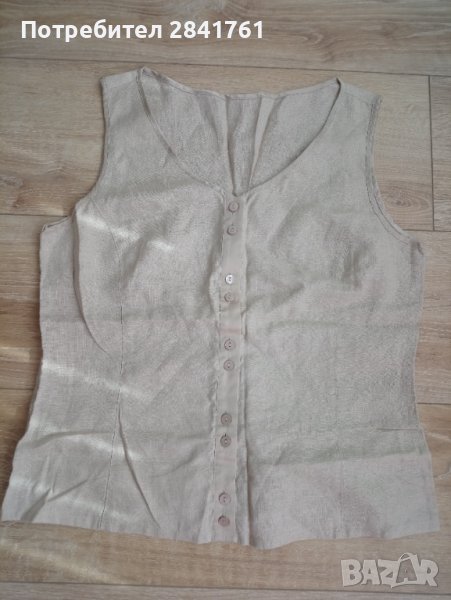 Дамска ленена блуза без ръкав , снимка 1