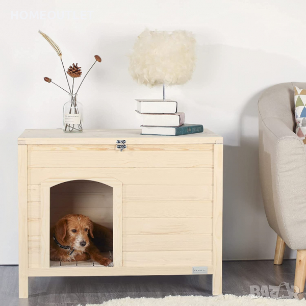 Дървена къща за домашен любимец / къща за куче DHW11342ZC00S-1, снимка 1