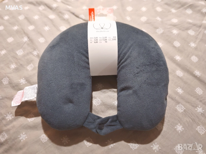 Нова възглавница за врат за възглавница за пътуване кадифена сива, снимка 1