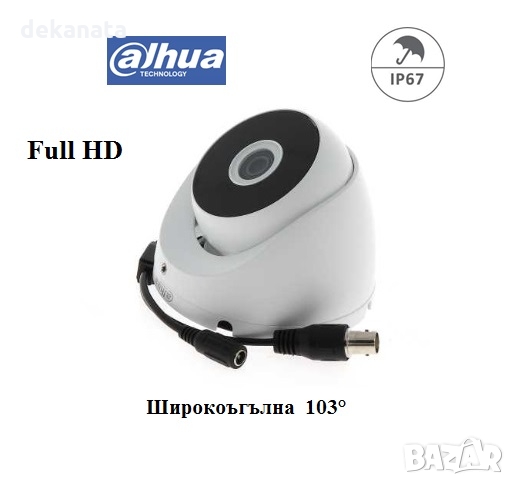 Dahua Широкоъгълна Full HD DayNight 1080P HDCVI 4в1 водоустойчива куполна камера, снимка 1