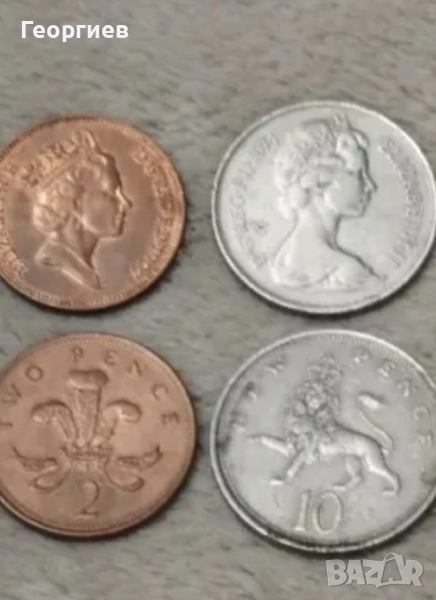 Стари монети Английски пени и Дойче марки,Френски цента,франкове., снимка 1