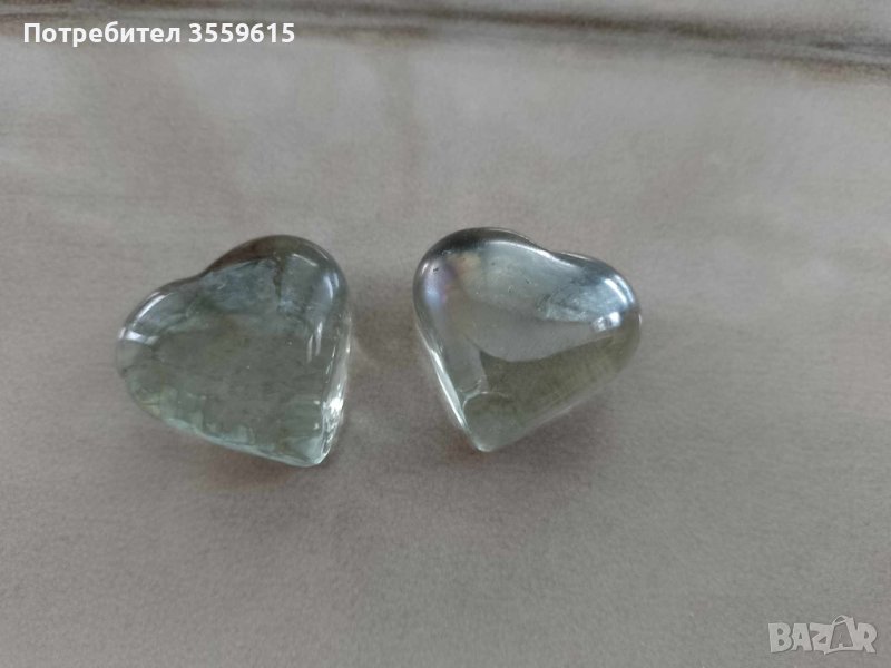 2 красиви стъклени сърца, снимка 1