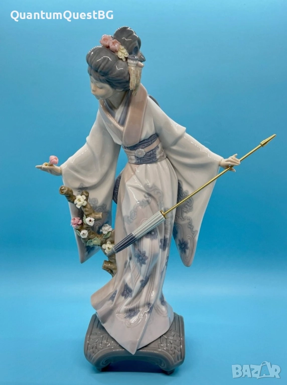 Lladro Spain Japanese Geisha “Teruko” w/ Folded Parasol “Гейшата”, снимка 1