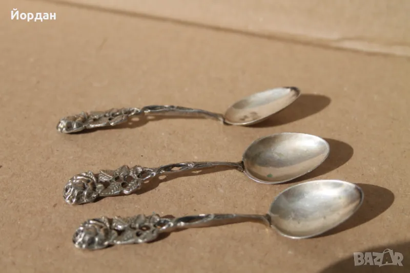 3 броя  сребърни лъжици , снимка 1