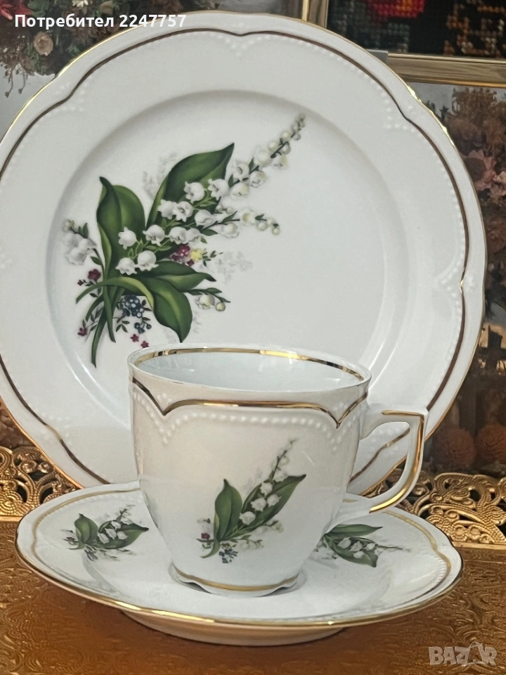 Троен сет порцелан Момина сълза, снимка 1