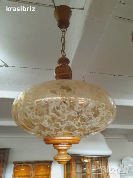 Абажур Дърво и Стъкло -внос от Германия!, снимка 1