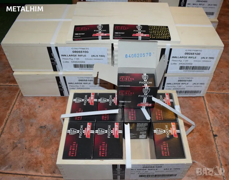 LARGE RIFLE капси FIOCCHI капсул възпламенител за карабина / евзи, снимка 1