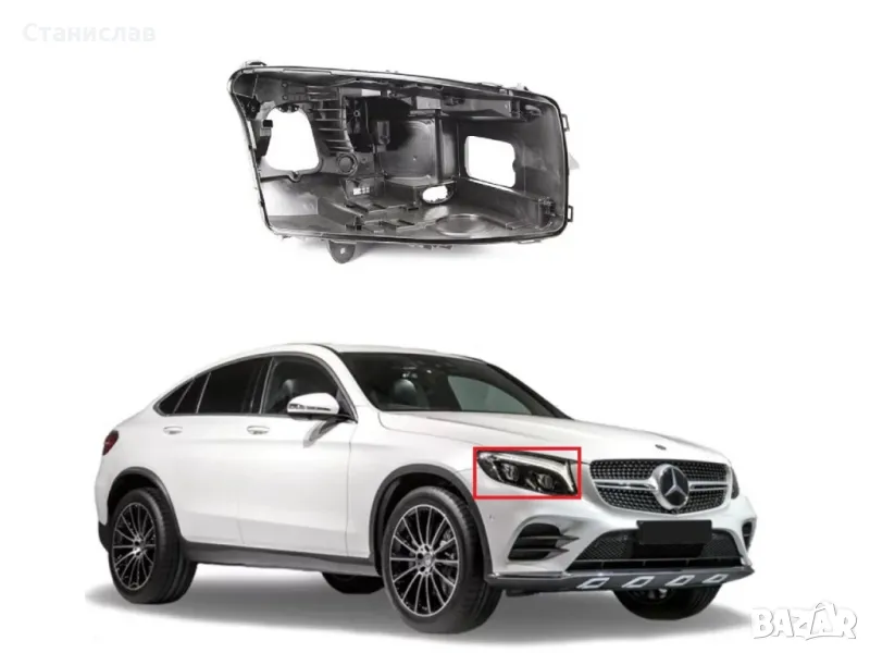 Дясна основа (корпус) за фар за Mercedes GLC W253 (2015-2018), снимка 1