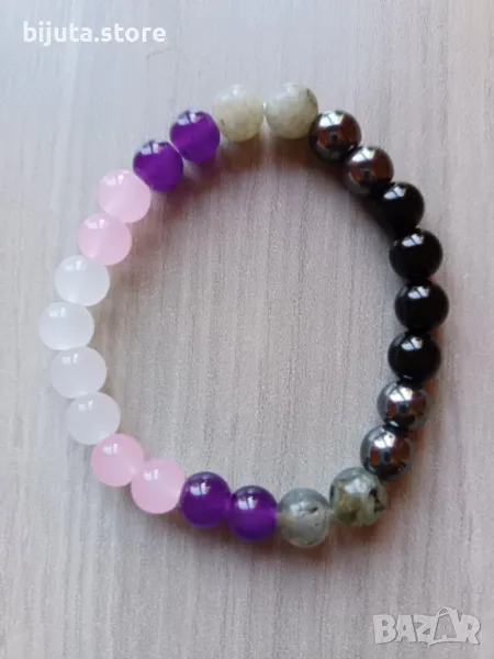 Гривна за енергийна и психическа защита от естествени камъни, снимка 1