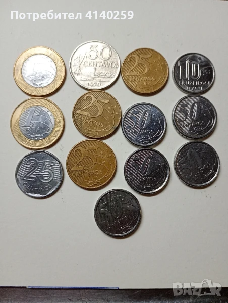 Бразилия монети 1 Реал 2008 г 2009 г , снимка 1