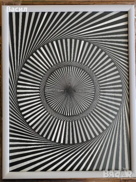 плакат със съвременен абстрактен дизайн, включващ геометрични фигури, снимка 1