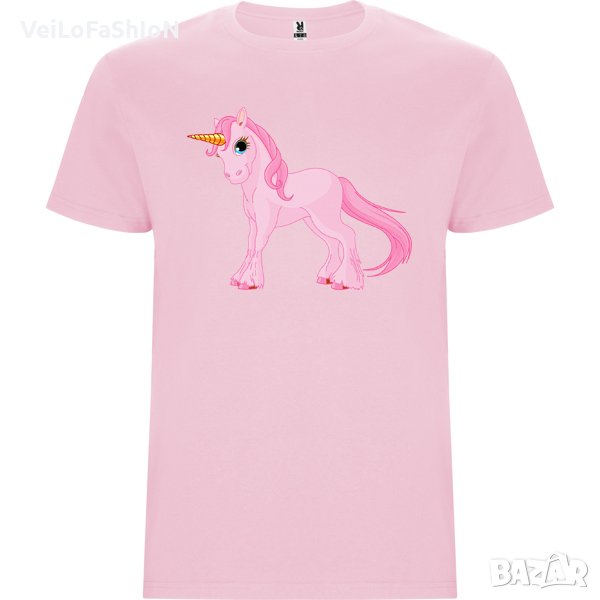 Нова детска тениска с Еднорог в розов цвят, снимка 1