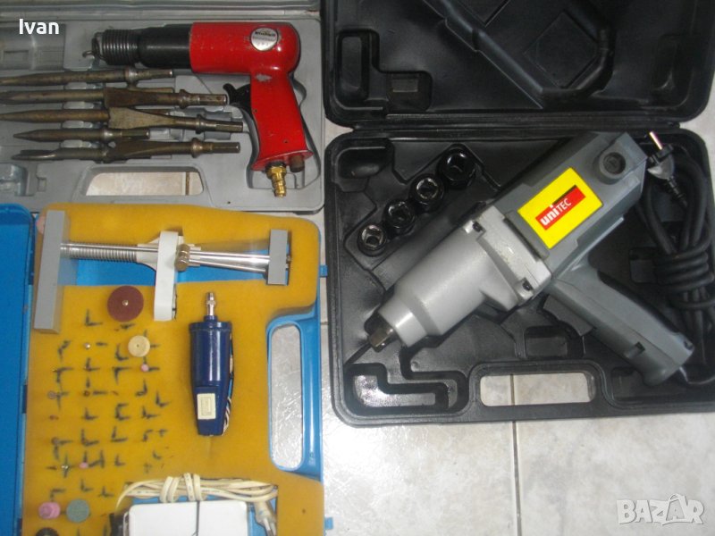 Немски-Ел.Гайковерт 300Nm-Unitec/Ел.Мини Дрелка-Прав Шлайф-Пълен Комплект/Пневматичен Къртач Einhell, снимка 1