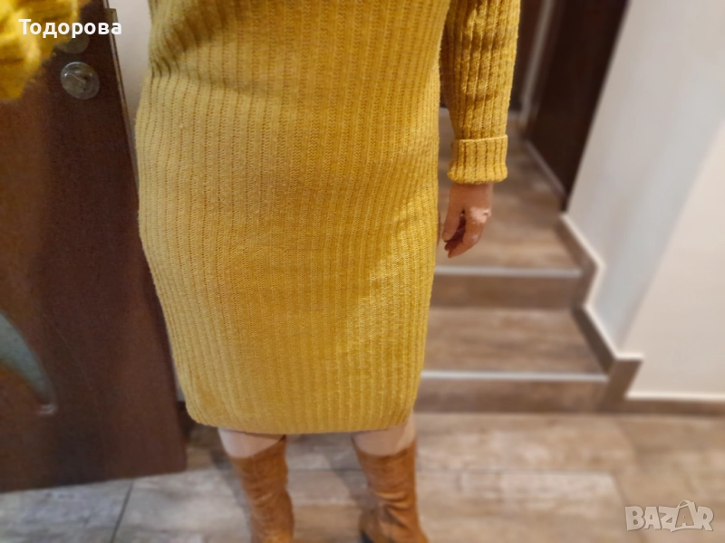 Рокля цвят горчица Л-ХЛ, снимка 1