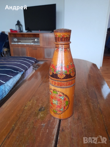 Стара дървена кутия за бутилка,шише Сливова, снимка 1